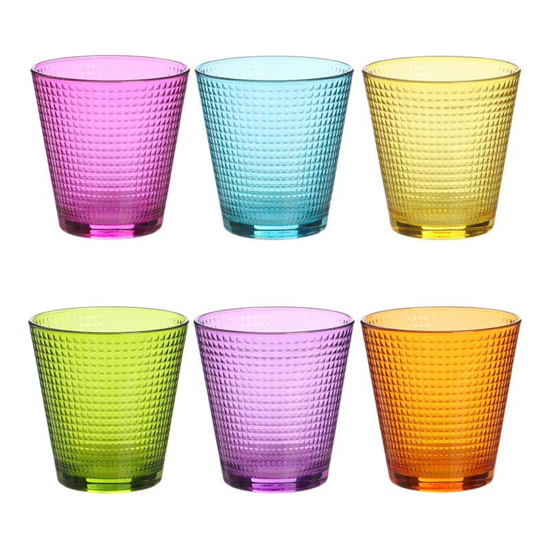 Set De 6 Vasos De Colores Pastel Vidrio Multicolor 365ml con Ofertas en  Carrefour